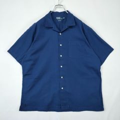Polo by Ralph Lauren ポロバイラルフローレン CALDWELL 開襟 裾ポニー ネイビー コットン サイズXL