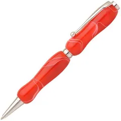 アクリルボールペン/文房具 〔チェリーレッド Red〕 クロスタイプ 芯：0.7mm 日本製 文具 オフィス用品 『Marble Pen』
