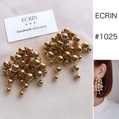 【#1025】ゴールド　ハンドメイドアクセサリー　ピアス　イヤリング　大ぶりアクセサリー　結婚式