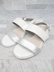 ◇ ⊂ WA Oriental Traffic バックストラップ フラット サンダル サイズS ホワイト系 シルバー レディース P  【1409090011849】