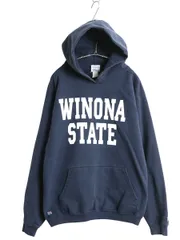 【お得なクーポン配布中!】 90s USA製 2段 カレッジ プリント スウェット フード パーカー メンズ M / 古着 オールド トレーナー 裏起毛 プルオーバー ヘビーウェイト