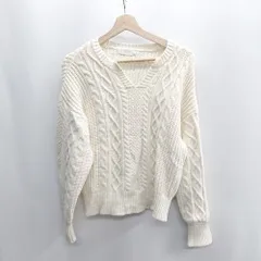 ◇ ⊇ any SiS エニィスィス ニット素材 長袖 セーター サイズM アイボリー レディース E  【1409240049180】