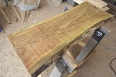 アウトレット キハダ(黄蘖)の一枚板 長さ約96cm 幅約38～41cm 厚さ約3.8cm DIY用 Z004