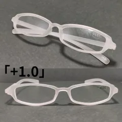 【簡易梱包】在庫処分老眼鏡：クリアー | スクエア /クリップ付「+1.0」