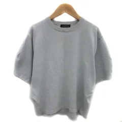 グリーンレーベルリラクシング ユナイテッドアローズ green label relaxing サマーニット カットソー 半袖 ラウンドネック 無地 オーバーサイズ ライトグレー /YS9