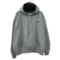 Champion 無地 スウェット パーカー XL ライトグレー チャンピオン 裏起毛 ワンポイントロゴ ビッグサイズ 古着卸 アメリカ仕入 a709-5672