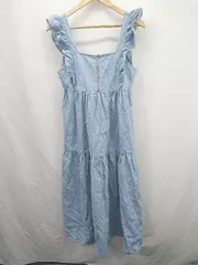 ◇ Θ 美品 モーメントプラス シンプル系 ノースリーブ 膝下丈 ワンピース サイズL ライトブルー系 レディース E  【1507160030384】