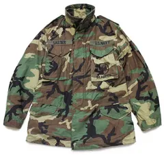 90s 米軍 U.S.NAVY SEABEES パッチ&刺繍 ウッドランドカモ M-65 フィールドジャケット S-R★08 オールド ビンテージ ミリタリー ワッペン