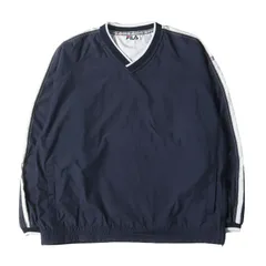 FILA フィラ サイズ:L 90s Vネック プルオーバー トップ ネイビー 紺 90年代 古着 トップス 【メンズ】のサムネイル