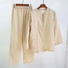☆ ベージュ ☆ S ☆ 二重ガーゼ ルームウェア 上下セット pk319 パジャマ ガーゼ レディース 長袖 二重ガーゼパジャマ 綿100% コットン 上下セット 長ズボン 秋 冬 春 ルームウェア 部屋着 ダブルガーゼ ふんわり 柔らかい 前開き ボタン