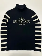 POLO RALPH LAUREN(ポロラルフローレン) エンブロイダード ボーダー柄 タートルネック ニット セーター