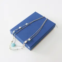 ヴァンドーム VENDOME ターコイズ パール ネックレス＼ブルー シルバー チェーン アクセサリー【2400014615722】のサムネイル