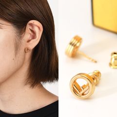 K18YG空枠ポストピアス18金ベゼル留石枠ピアス1ペア覆輪留ダイヤ0.5ct