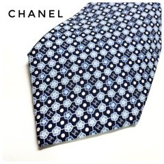 極美品✨CHANEL シャネル ココマーク ロゴ ネクタイ クローバー