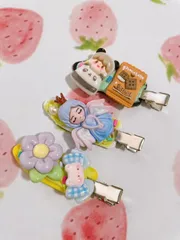 114 ホイップデコヘアクリップ3点セット　ハンドメイド　ホイップデコ　デコレーション　スイーツ　ヘアアクセサリー　ヘアピン　ヘアクリップ　女の子　キッズ　子供　おしゃれ　誕生日　プレゼント　クリスマス　保育園　幼稚園　小学生