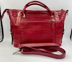 【JRA認定品】【未使用保管品】クロコダイル バッグ 2way レッド