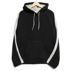 90's 00's オールドネイビー 袖ライン プルオーバー フリース パーカー (L) 黒×灰 無地 90年代 旧タグ オールド GAP ギャップ Y2K　アメリカ古着 USED  ビンテージ ヴィンテージ