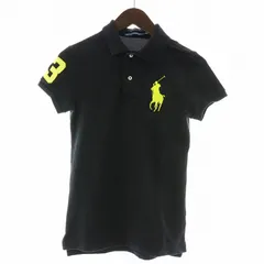 ラルフローレン RALPH LAUREN THE SKINNY PORO 子供服 ジュニア ポロシャツ ビッグポニー 刺繍 半袖 160cm S 黒 ブラック /NQ