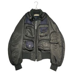 ISSEY MIYAKE MEN(イッセイミヤケメン) 96AW  Archive Parachute Cargo Bomber Jacket アーカイブ パラシュート カーゴ ボンバー ジャケット ME63-FC460 M グレー×ネイビー
