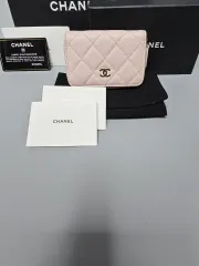 Chanel(シャネル) クラシック 金具 キャビア ファスナー カード 財布 ライト ピンク 32 ブンダエ
