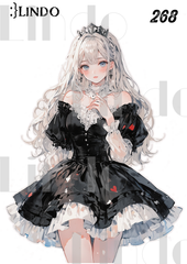 コラージュ素材　人物ステッカー　女の子　A6サイズ　5枚入り　シール　ノーカット　268
