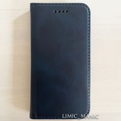 iPhone SE3 SE2 8 7 SE (第2世代/第3世代) ケース 手帳型 スマホ カードケース シンプル マグネット 磁石 ネイビー 紺 高級PUレザー