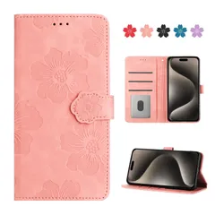 iPhone 15 Pro Max ケース 手帳型 人気 おしゃれ iPhone 15 Pro Max 手帳型 ケース カバー 本革 PUレザー 耐衝撃 アイフォン 15 プロ マックス 用 ケース 手帳型 かわい い美しい桜の柄 iPhone15