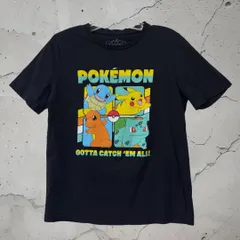 ポケモン 初代ポケモン4匹 公式Tシャツ 黒 キッズT 古着 ゲーム アニメ