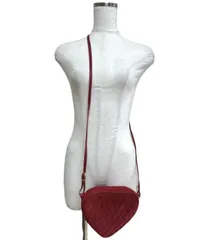 昭和レトロ はいせんす絵本 ヴィンテージイタリアンスエード ハートポシェット レッド 