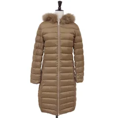 UNITED ARROWS ユナイテッドアローズ コート ベージュ サイズ:36(S) / ダウン ロング コート / フード付き フォックス ファー / アウター ジャケット 上着【レディース】