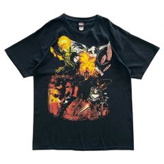 L マーベル キャラクター Tシャツ アメコミ アイアン・フィスト ムーンナイト ゴーストライダー パニッシャー エレクトラ コットン ブラック