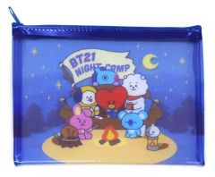 [중고] 잡화 외출 클리어 파우치 (블루) [이치 반 쿠지 BT21 HAPPY CAMP!!] H 상