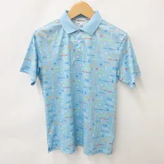 パーリーゲイツ PEARLY GATES ジャックバニー Jack Bunny!! ゴルフ ポロシャツ 半袖 総柄 パックマン 速乾 水色 ブルー 6