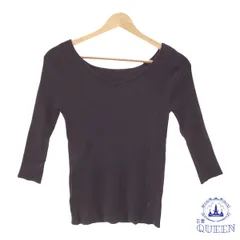 ☆美品☆ INED イネド トップス Tシャツ ニット シンプル カジュアル 七分丈 レディース パープル 9 901-4207 送料無料 古着