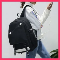 【おしゃれ】 リュックサック ユニセックス 大容量 かばん 通勤通学/男女兼用バッグ/イヤホン穴付き 鞄 バックパック USBポート付き 多機能 おすすめ おしゃれ　人気 上品 77LS-003