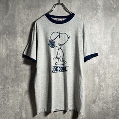 70s80sビンテージUSA製ARTEXスヌーピー水色リンガーTシャツ古着メンズ 