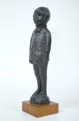 佐藤　忠良「冬帽子」ブロンズ作品・共箱付き　パリ国立ロダン美術館で日本人初の個展開催　文化勲章辞退　小竹美術　真作保証