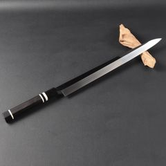 11410切付包丁尺三刺身包丁鏡面仕上げ刃は究極の切れ味黒檀黒水牛白三