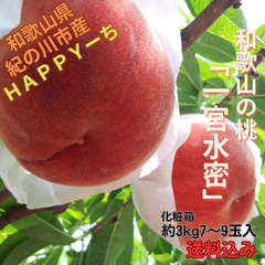 ☆7月下旬~発送　和歌山の桃「一宮水密」(化粧中箱7~9玉入)/お買い得/お試しサイズ/少し訳あり/食べ頃/プチ贅沢/お取り寄せ/産地直送