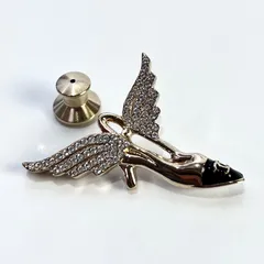 CHANEL ココマーク ウィング ヒール モチーフ ラインストーン ブローチ B23C GP ゴールド レディース アクセサリー タックピンブローチ 美品 aua69091r61201