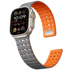 【在庫セール】[Bandletic] アップルウォッチ用の バンド マグネット - 夏 蒸れない スポーツ 42mm 44mm 45mm 46mm 49mm 通気性 防汗 軽量 2色デザイン 交換バンド