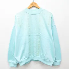 XL/古着 長袖 スウェット メンズ 00s 大きいサイズ モックネック ハイネック 水色 24sep09 中古 スエット トレーナー トップス