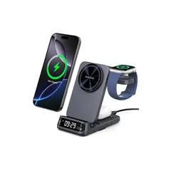 3in1 ワイヤレス充電器、マグセーフ充電器、mag-safe 充電スタンド、置くだけ充電、マグネット式、折りたたみ式、iPhone 17/16/15/14/13/12 シリーズに対応、 Apple Watchに対応、AirPodsに対応（アダプターの付属 1