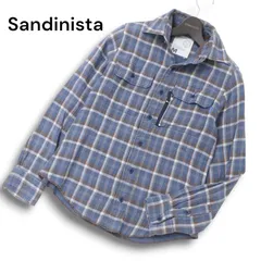 Sandinista サンディニスタ 秋冬 ジップポケット★ 長袖 ワーク チェック シャツ Sz.M メンズ 日本製のサムネイル