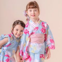 【アヤメ水色】ワンピースにもなる浴衣　2WAYセパレート浴衣  キャサリンコテージ　TAK