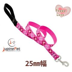 LUPINE25mm幅120cmパッド付きリード　パピーラブ柄 アメリカ製　中型犬用大型犬用