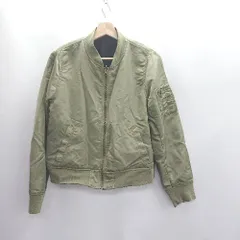 ◇ ⊇ earth music&ecology リバーシブル 長袖 ブルゾン ミリタリージャケット MA-1 サイズL カーキ ブラック レディース E  【1412090008238】