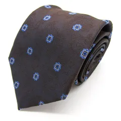 マリオヴァレンティノ ブランド ネクタイ 総柄 ペイズリー 小紋柄 シルク PO メンズ ブラウン MARIO VALENTINO 【中古】