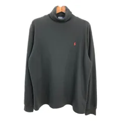 Polo by Ralph Lauren ポロ ラルフローレン タートルネック 長袖Ｔシャツ ワンポイントロゴ ブラック (メンズ L) 中古 古着 R4222