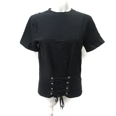ミラオーウェン Mila Owen Tシャツ カットソー 半袖 レースアップ 1 S 黒 ブラック /YIのサムネイル
